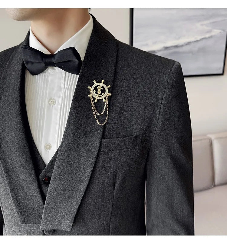 High Quality Casual Business Suit Set Men Slim Fit Social Wedding Groom Formal Set 3 Piece Set (jacket+vest+pant）men Clothing