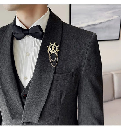 High Quality Casual Business Suit Set Men Slim Fit Social Wedding Groom Formal Set 3 Piece Set (jacket+vest+pant）men Clothing
