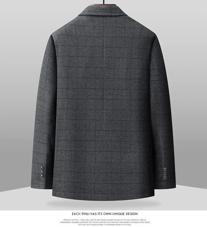 Blazer's New Outdoor Men's Fashion, Sporty and Slimming British Style Business Gentleman's Versatile Wedding Checkered Blazer