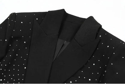 Spring Autumn New Women Niche Design Streetwear Stylish Blazer Fashion Decorated Diamonds Versatile Slimming Jackets HK9494