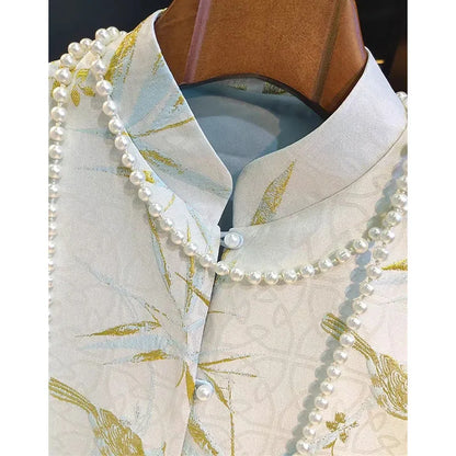 Spring Summer Women Chinese Style Sleeveless Jacket Retro Lady Large Size 5XL Vest Top Femme Fashion Jacquard Waistcoat Coat