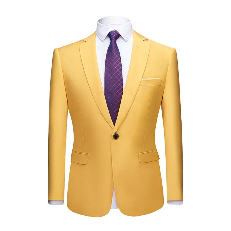 Men's Suit Jacket Slim Fit Single Breasted Multi-Color Formal Blazer