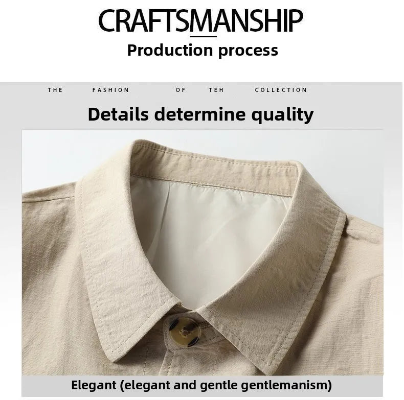 Outdoor Linen Men Jacket Fashionable and Casual for Camping, Fishing, Hiking, Driving and Photography Trips, Lightweight Jacket