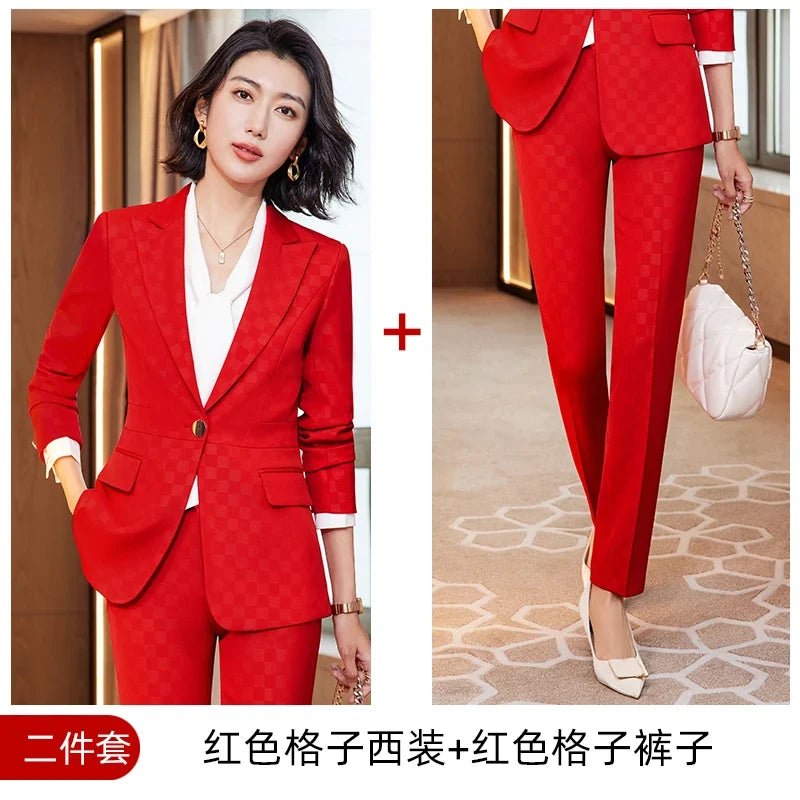 Fashionable professional business women's clothing, high-quality two-piece pants + blazer, elegant and charming2026