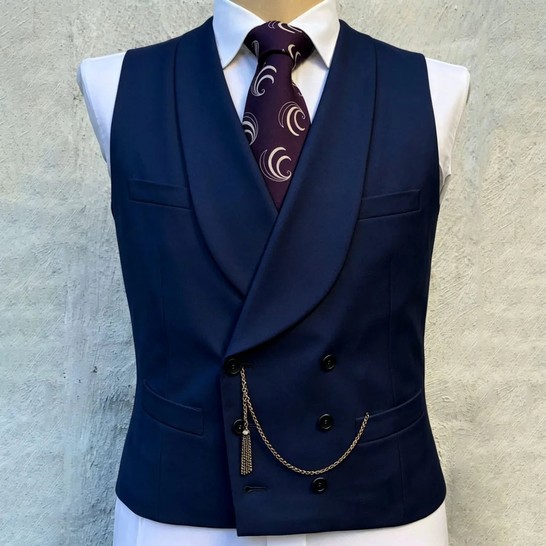 Men's Double Breasted Formal Vest for Weddings, Prom & Business