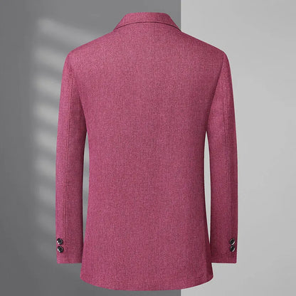 A fashionable and stylish men's sun-protective suit with a linen collar and two buttons, along with a sun-protective jacket