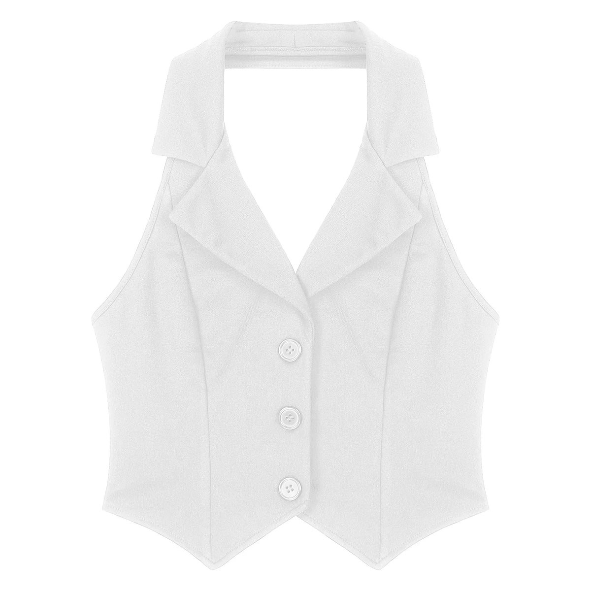 Women's Halter Sleeveless Vests V-Neck OL Work Wear Suits Waistcoat for Office Ladies Commuting Street Clothes Elegant Vest