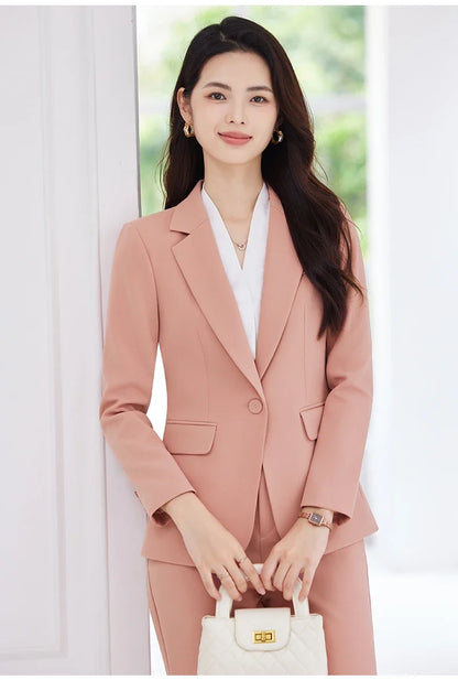 Fashionable professional women's clothing, high-quality two-piece pants + blazer. Exquisite, elegant, comfortable