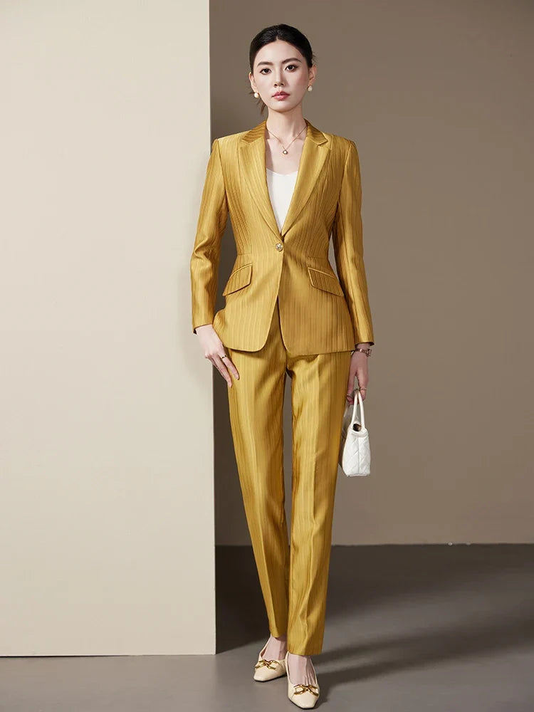 Fashionable ladies' clothing, high quality two-piece pants + blazer. 2025 Autumn and Winter New Models