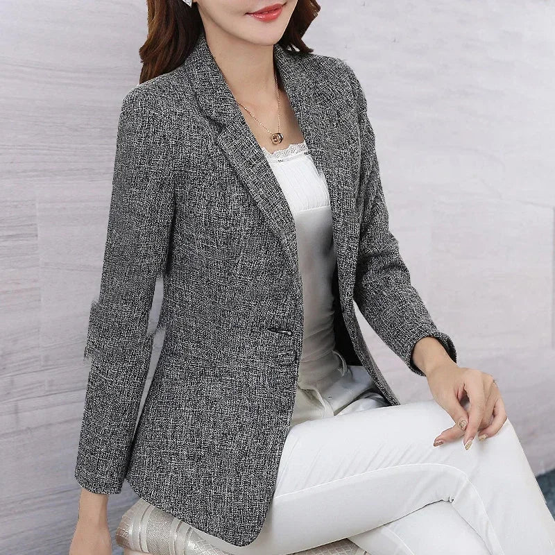 Fashion Women Blazers Jackets Work 2025 Office Lady Suit Slim Single Breasted Business Female Blazer Coats Formal Veste Femme