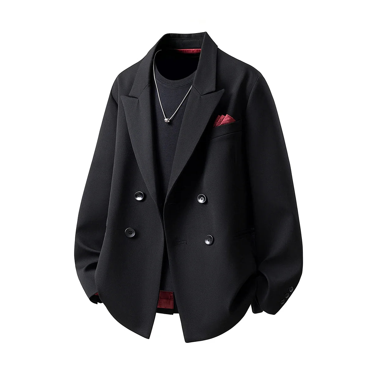 Double Breasted Clothes for Man Blazer Homme Luxe High Quality Luxury Corsage Designer Mens Black Elegant Chaqueta Formal Hombre