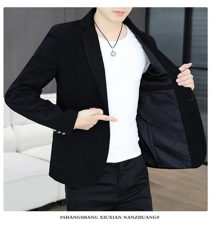 Blazer Men's Fashion Business Gentleman Groom Professional Gentleman Form-fitting Versatile Casual Formal Wear High-end Blazer