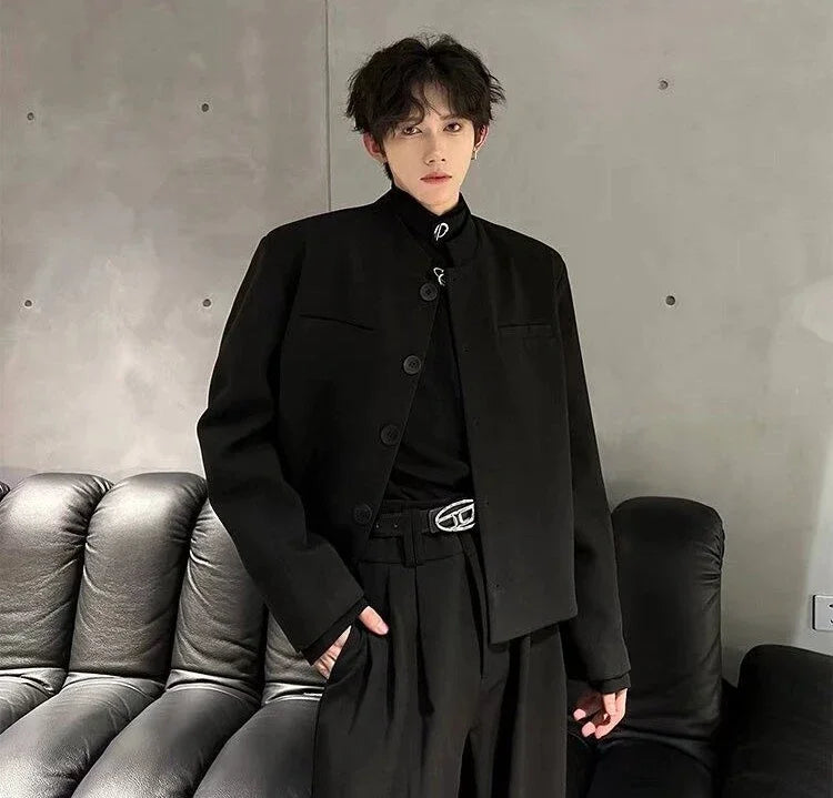 Trendy 2025 Short Coats Single Breasted Man Suits and Blazers Spring Clothes Elegant New in Original Handsome Jacket for Men
