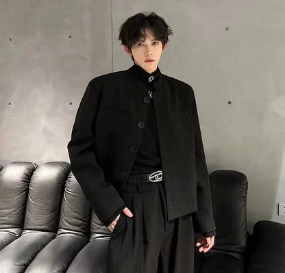 Trendy 2025 Short Coats Single Breasted Man Suits and Blazers Spring Clothes Elegant New in Original Handsome Jacket for Men