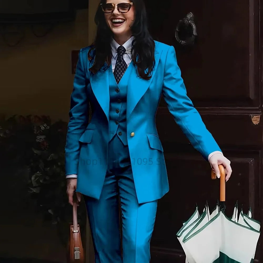 Spring/Autumn New Style Professional Beauty Salon Manager Workwear Women's 3 Piece Long Pants Suit Elegant High End Uniform