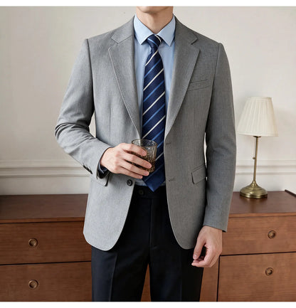 Men's Blazer Retro Texture Smart Casual Suit Lightweight Business Commuter Jacket