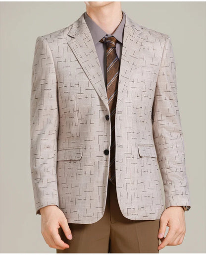 Autumn/Winter Korean Jacquard Casual Suit Jacket Men Slim Business Office Formal Suit Jackets Social Wedding Blazer Masculino