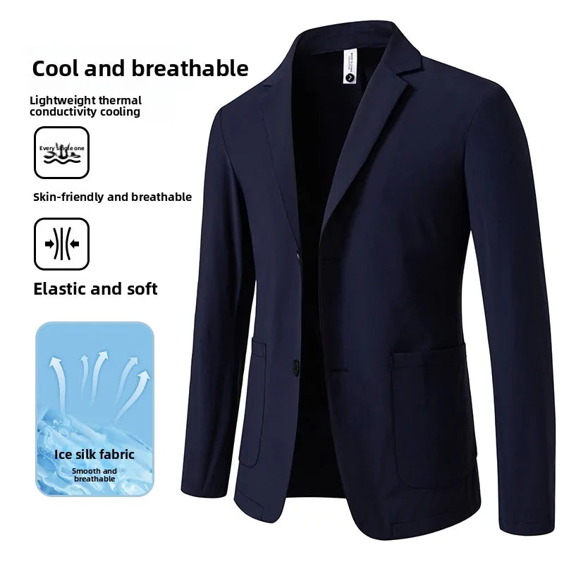 Sun Protection Lightweight Blazer - Fashionable Business Outdoor Travel Wedding Casual Korean Style Men's Lightweight Blazer