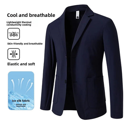 Sun Protection Lightweight Blazer - Fashionable Business Outdoor Travel Wedding Casual Korean Style Men's Lightweight Blazer