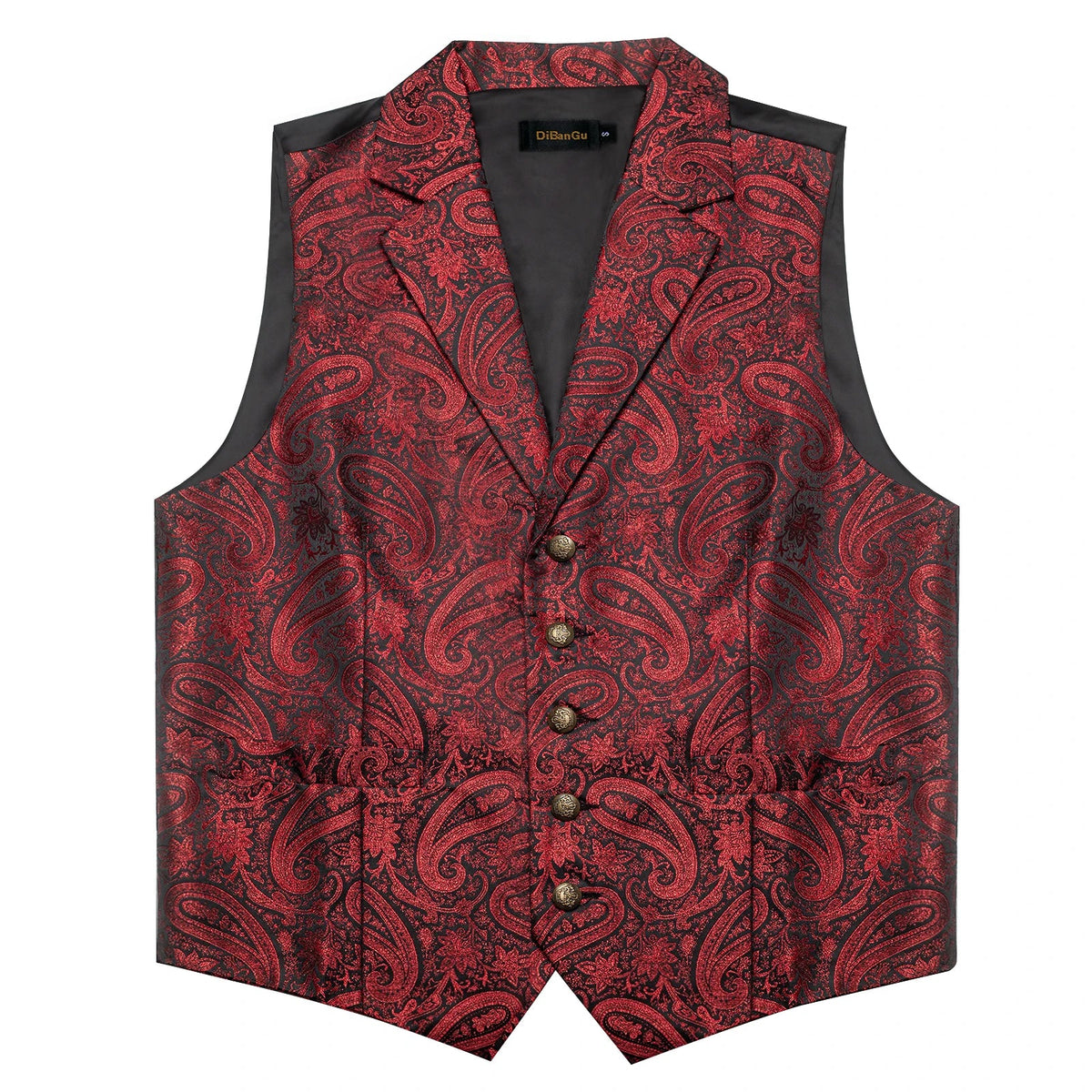 Men's Paisley Suit Vest Set with Tie, Pocket Square & Cufflinks for Wedding & Formal Events