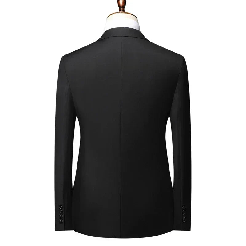 S-8XL Blazer New Men's Fashion Business Solid Color British Style Professional Work Groom Wedding Dress Best Man Blazer Jacket