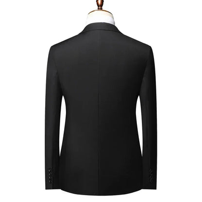 S-8XL Blazer New Men's Fashion Business Solid Color British Style Professional Work Groom Wedding Dress Best Man Blazer Jacket