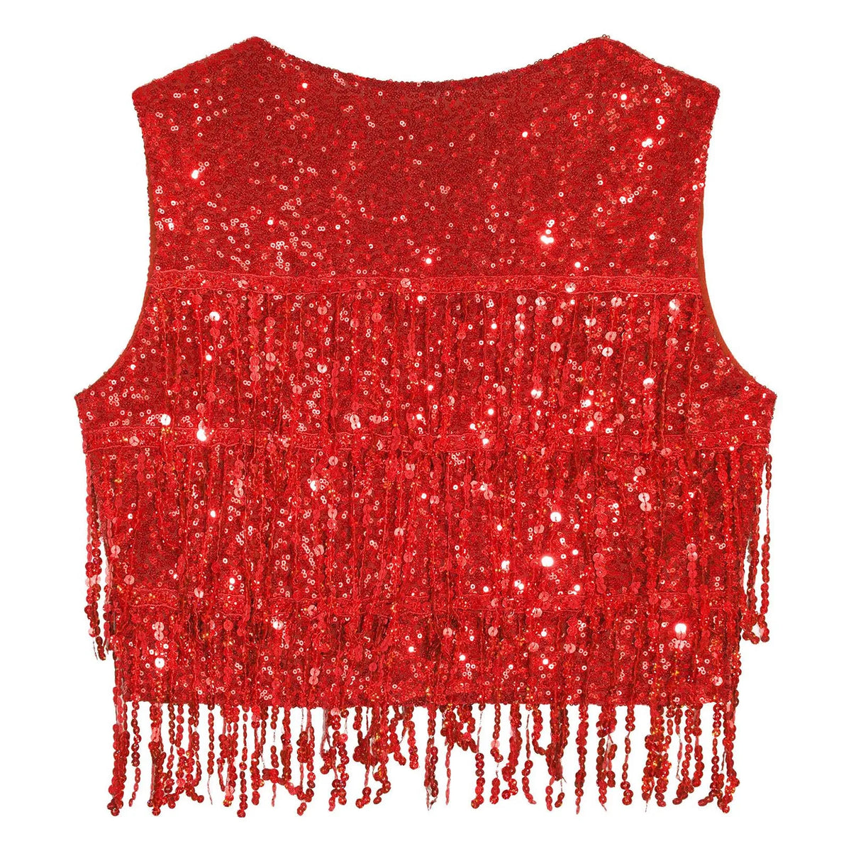 Women's Fringe Vest Clubwear Jazz Modern Dance Waistcoat Glitter Tassel Sleeveless Jacket Sequins Vests Music Festival Costumes