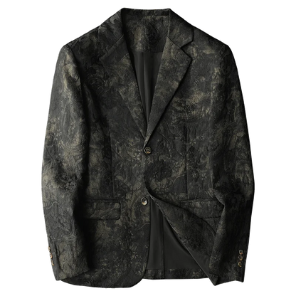 Spring Autumn Vintage Jacquard Suit Jacket Men High Quality Slim Fit Casual Social Blazers Business Office Wedding Party Coats