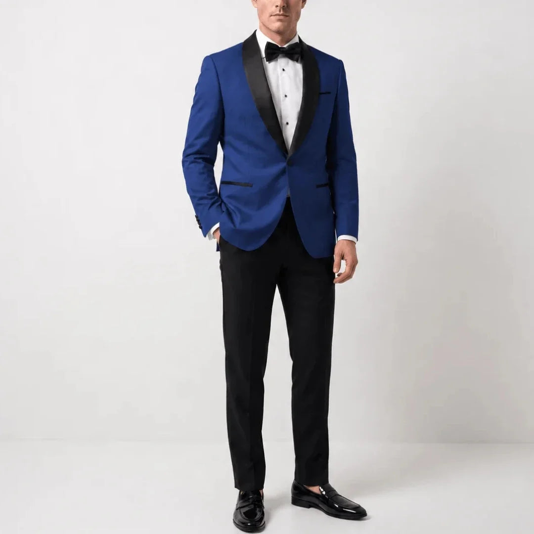 Men Suit Yellow Black 2 Pieces Lapel Single Breasted For Wedding Groom Birthday Banquet Party Business Work Office Jacket Pants