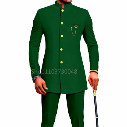 New Style Suits for Men 2 Pieces Business Blazer and Pants Set Elegant Slim Fit Men's Suit for Wedding Prom Groomsmen Outfits