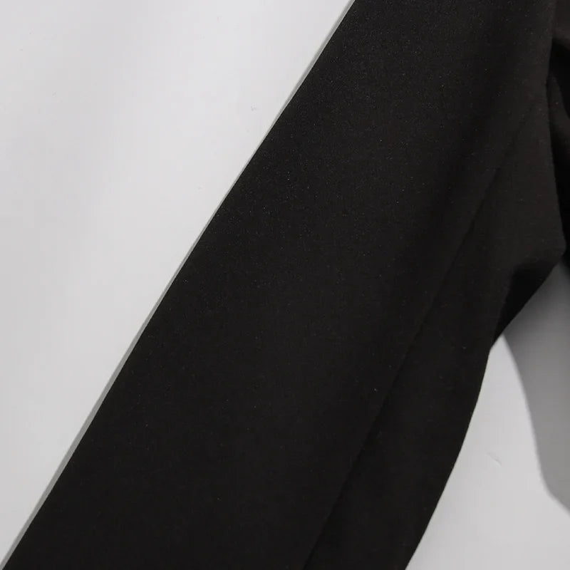 Women Blazer Elegant Fashion Asymmetric Twist Pleated Waist Cinching Metal Buckle Decoration Jacket New Spring 2026 HK19361