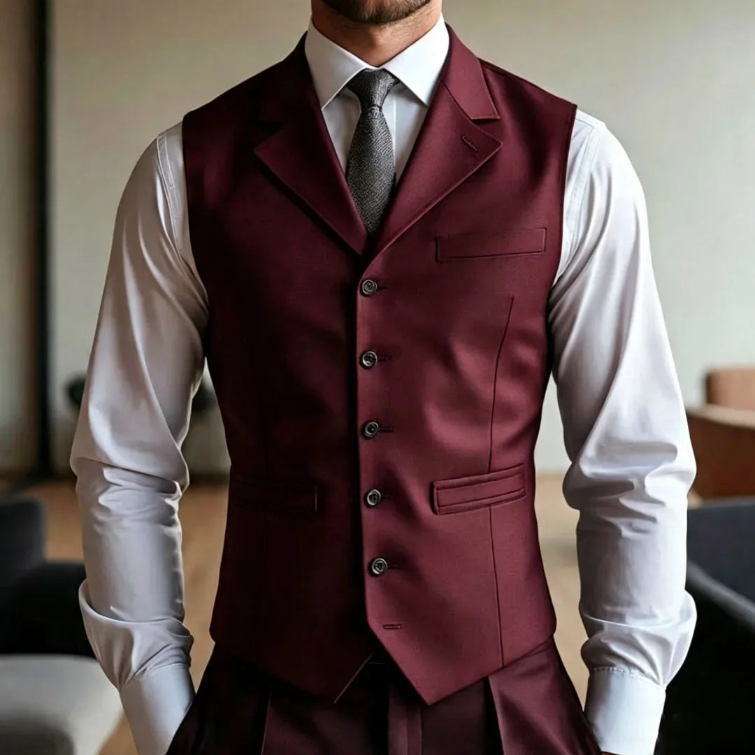 Men's Formal Vest – Single Breasted Suit Waistcoat for Weddings & Business