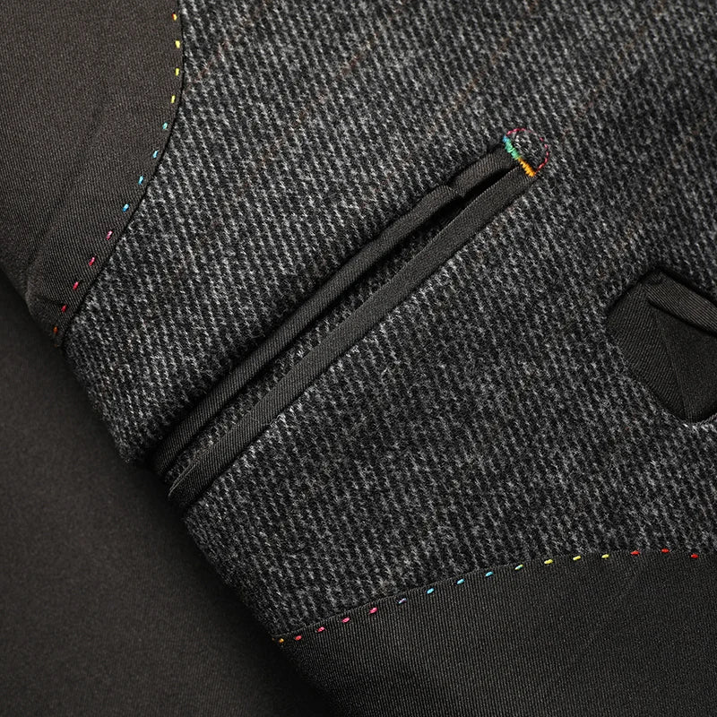 Men's Classic gray Business Casual Blazer Slim Fit Single-Breasted Suit Jacket with Notch Lapel for men Office and Formal Events