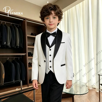 Homecoming Suit for Boys Wedding Guest Kids Formal Tuxedo 5 Pieces Complete Size 3-14T SHIP TODAY Communion Ring Bearer Suits