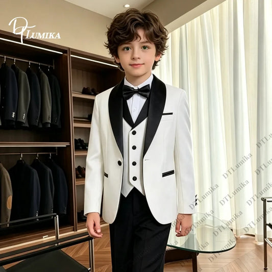 Homecoming Suit for Boys Wedding Guest Kids Formal Tuxedo 5 Pieces Complete Size 3-14T SHIP TODAY Communion Ring Bearer Suits