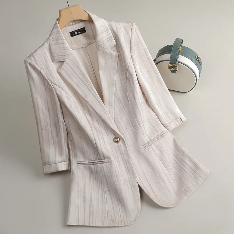 Elegant Women 2025 Spring Summer Professional Suit OL Business Interview Manager Commuting Work Wear Blazer And Pants Sets