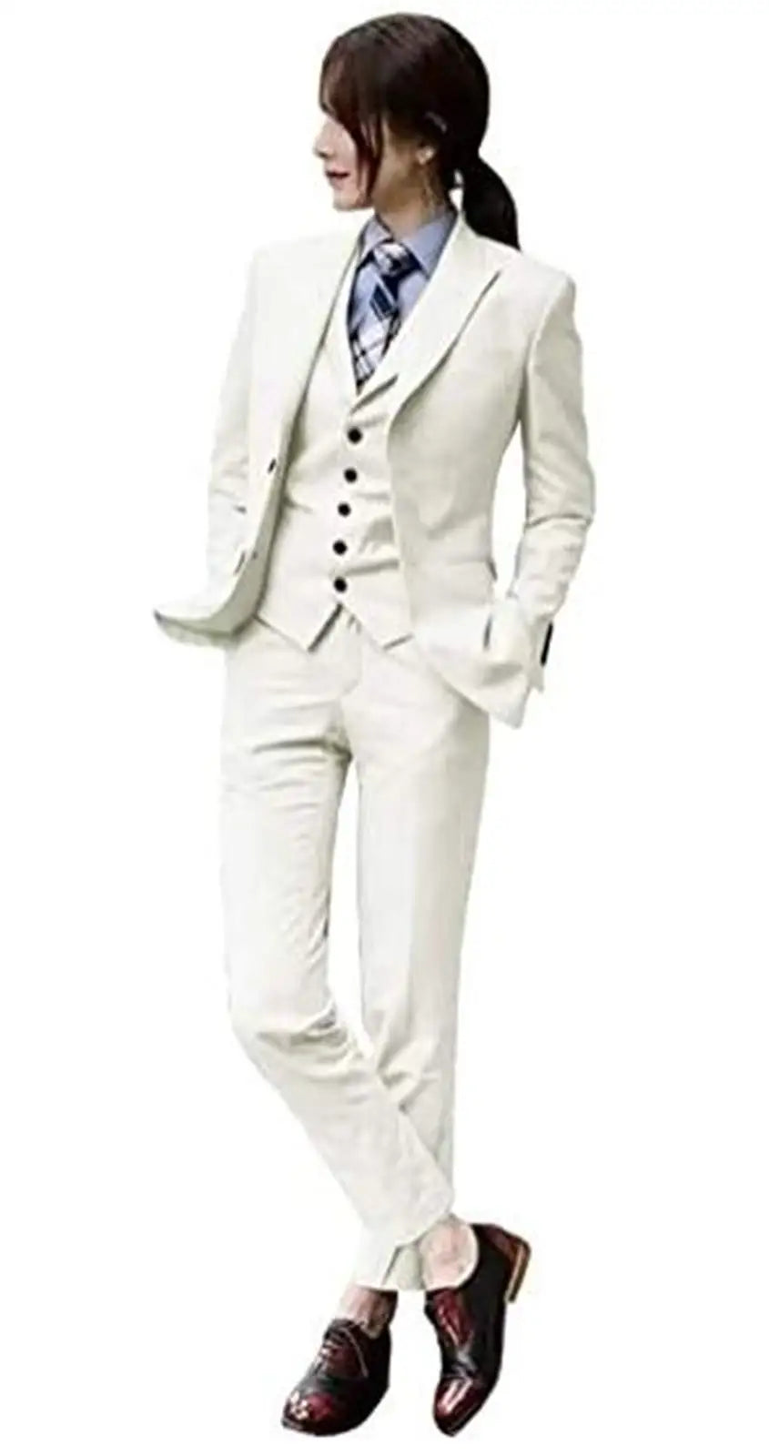 Women's Pant Suit 3-Piece Blazer Set for Formal Office and Wedding Occasions