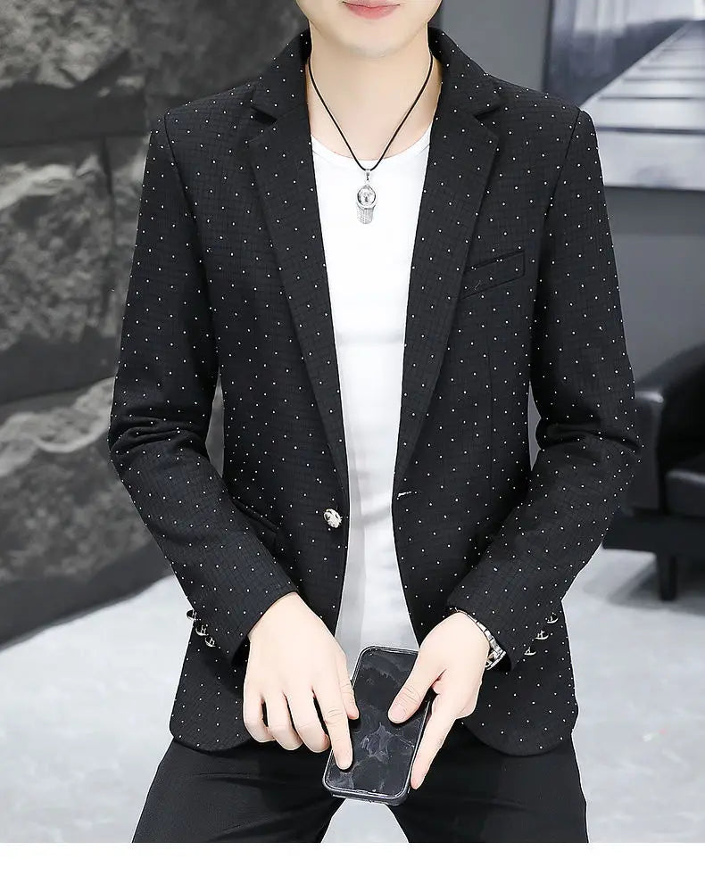 Blazer Men's fashion outdoor travel gentleman wedding Slimming Business versatile Trendy Casual Korean-style formal wear Blazer