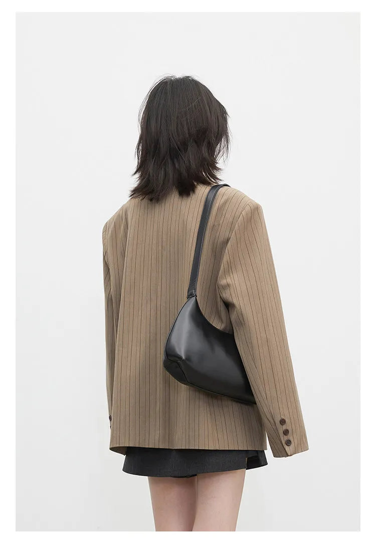New Women Blazers Single-breasted Loose Casual Retro Striped Office Ladies Suit Jacket Female Coat Spring Autumn 2026