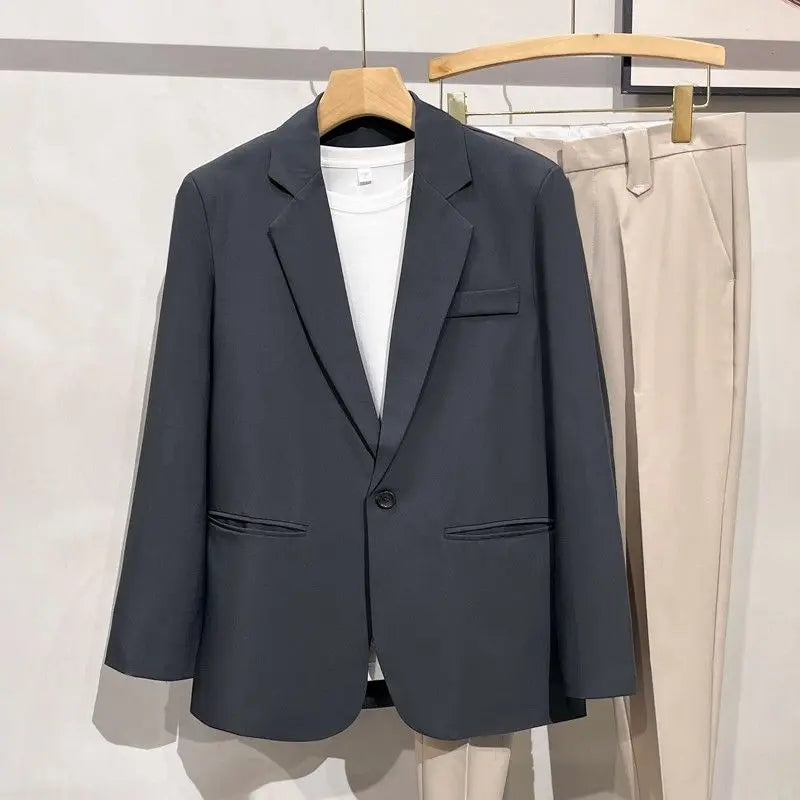 Men 2026 Korean Style Loose Blazer Spring Autumn Versatile Casual Suit Jacket Trendy Handsome Outerwear