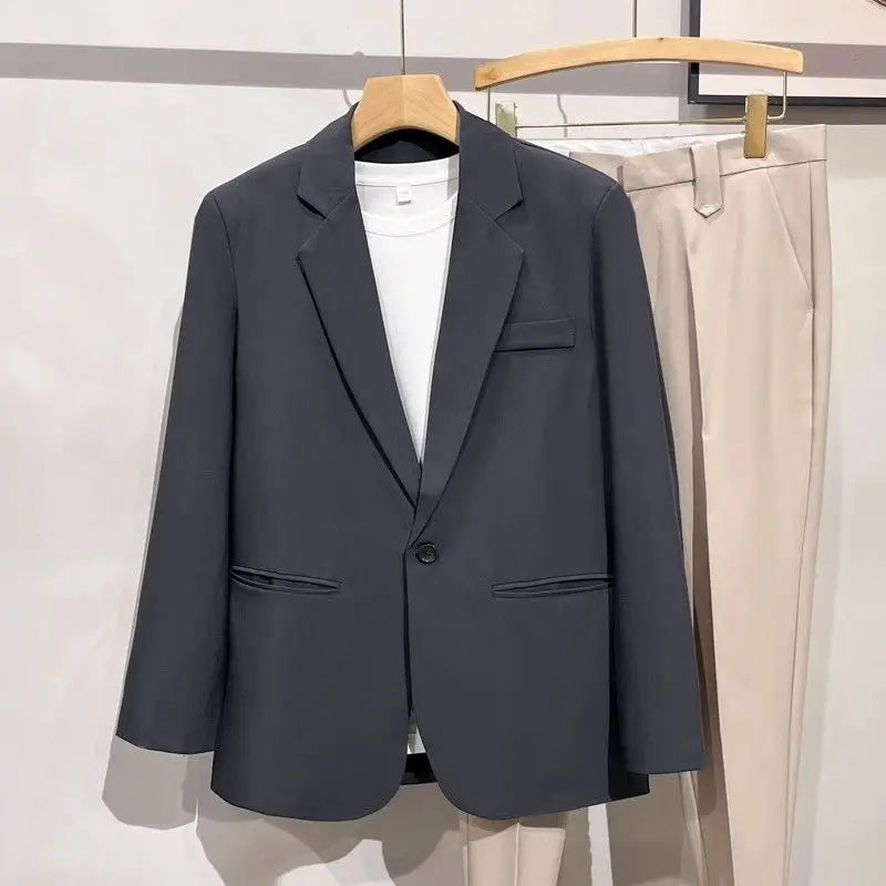 Men 2026 Korean Style Loose Blazer Spring Autumn Versatile Casual Suit Jacket Trendy Handsome Outerwear