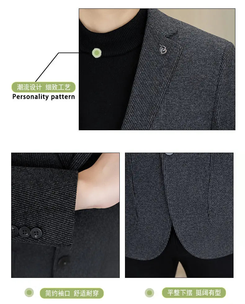 High-Quality Fashionable Autumn Winter New Design Casual Men's Suit Jacket Trendy Versatile Outerwear for Business And Casual We