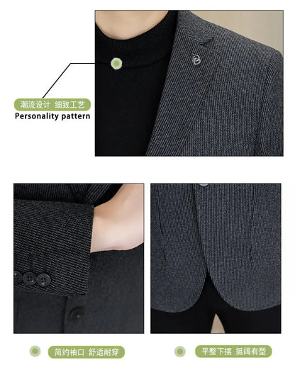 High-Quality Fashionable Autumn Winter New Design Casual Men's Suit Jacket Trendy Versatile Outerwear for Business And Casual We