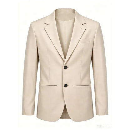 Man Blazer Korean Slim Simple Solid Color Turn Down Collar Male Suit Outerwear Business Casual Long Sleeeve Men Coat