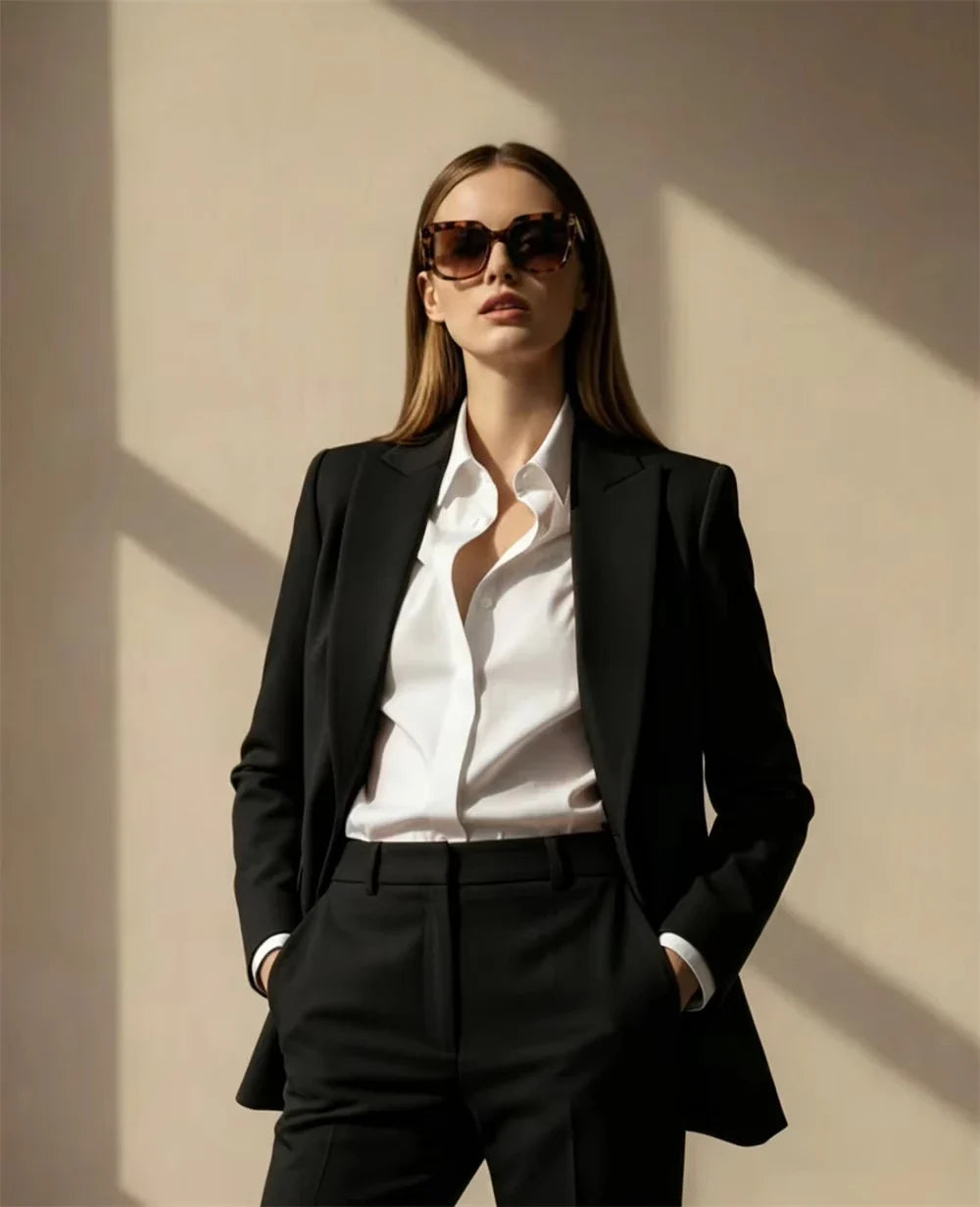 Royal blue Women’s Power Suit 2 Piece Set Tailored Blazer & Pants Office Wear Party Outfit Chic Formal (Blazer+Pant) Suits