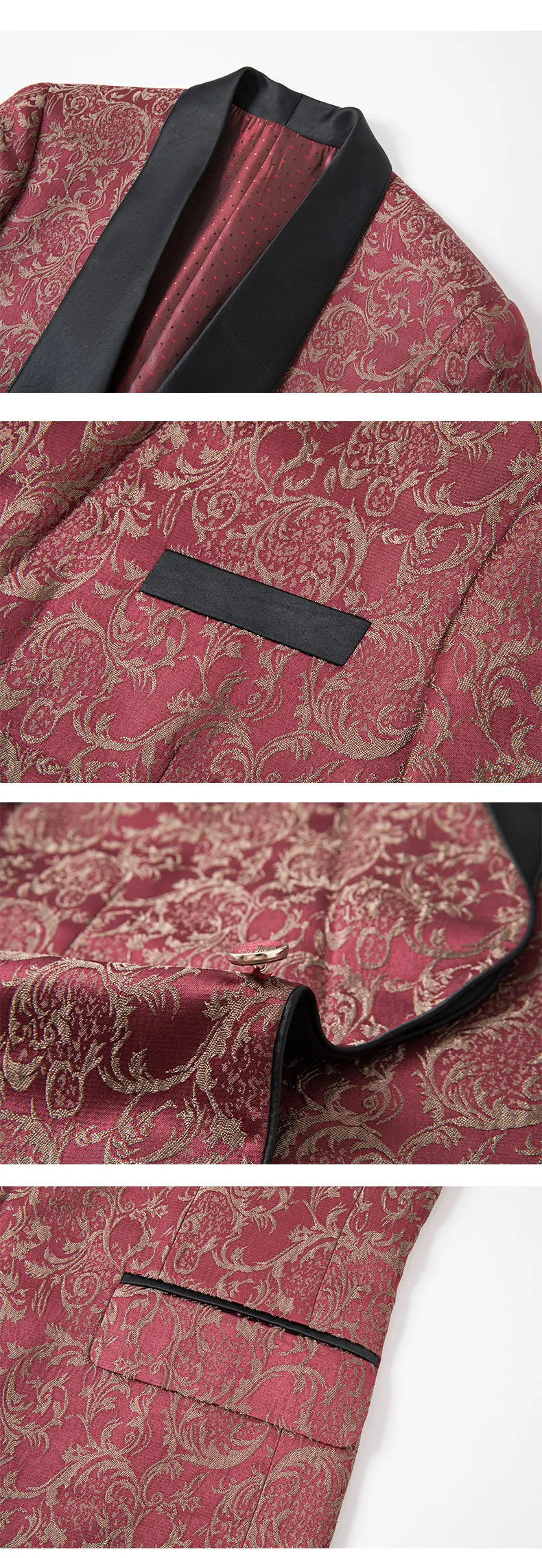 2025 Men's Jacquard Suits 3 Pieces ( Jacket+vest+pant) Wedding Dress Groom's Suit Host's Performance Party Stage Formal Clothing
