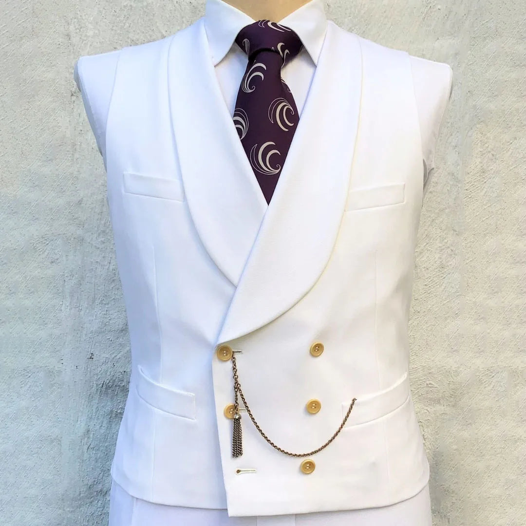 Men's Double Breasted Formal Vest for Weddings, Prom & Business