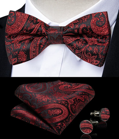Men's Paisley Suit Vest Set with Tie, Pocket Square & Cufflinks for Wedding & Formal Events