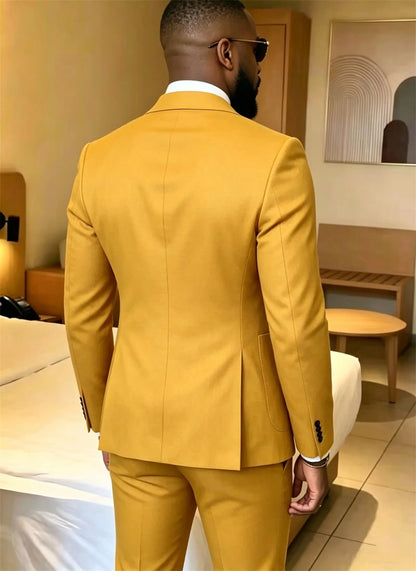 Slim Fit Men's Suits Single Breasted 2 Piece Jacket Pants Sets Wedding Formal Business Dinner Tuxedo High Quality Male Clothing