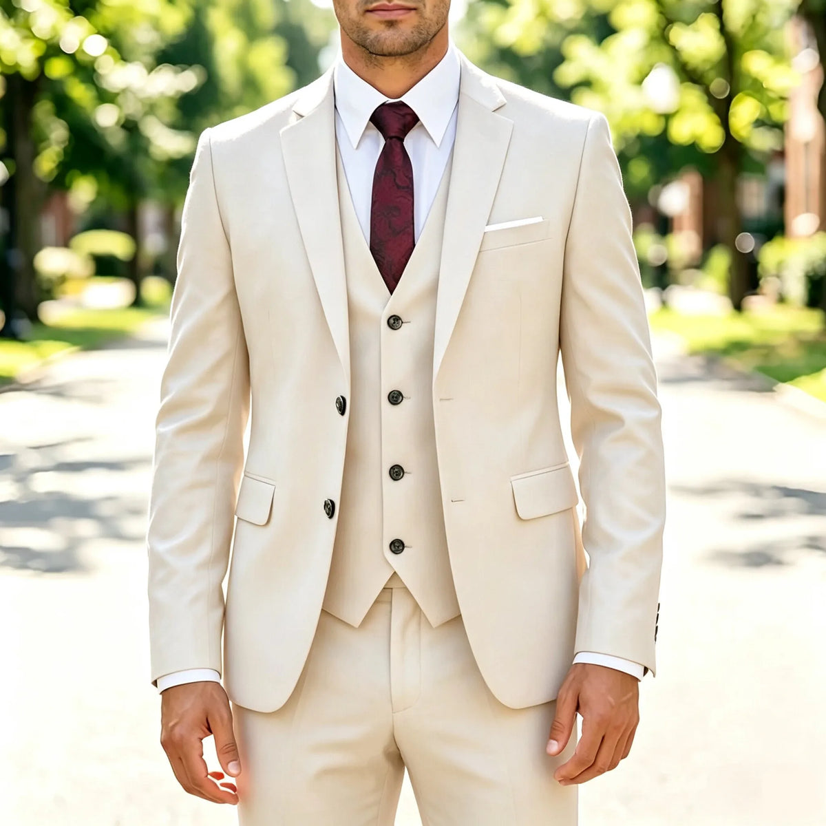 Costume Homme Slim 3 Pièces Blazer Gilet et Pantalon Ensemble de Smoking Élegant de Haute Qualité Robe de Mariage Affaires